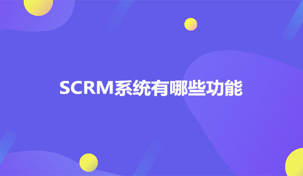 SCRM系统有哪些功能