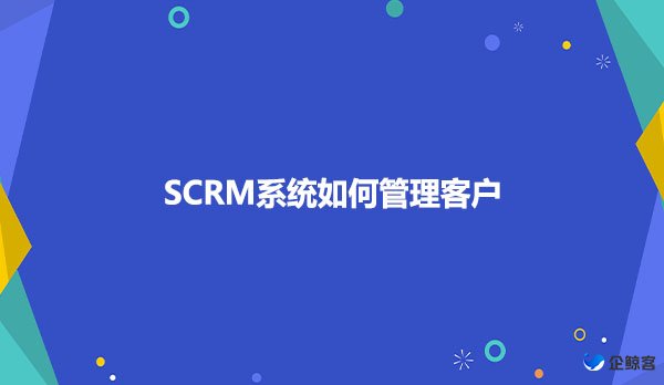 SCRM系统如何管理客户