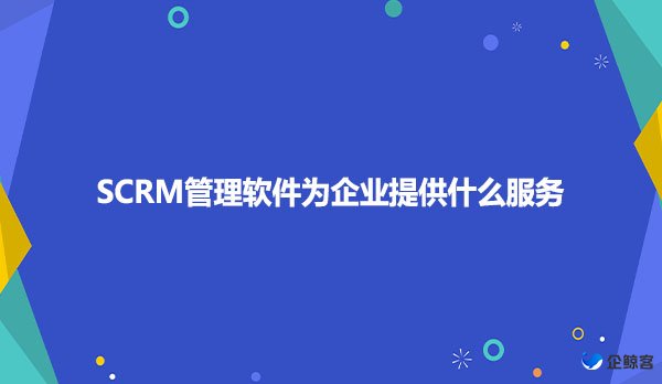 SCRM管理软件为企业提供什么服务