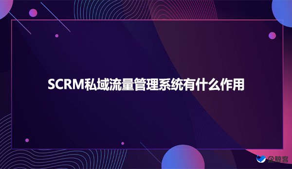 SCRM私域流量管理系统有什么作用