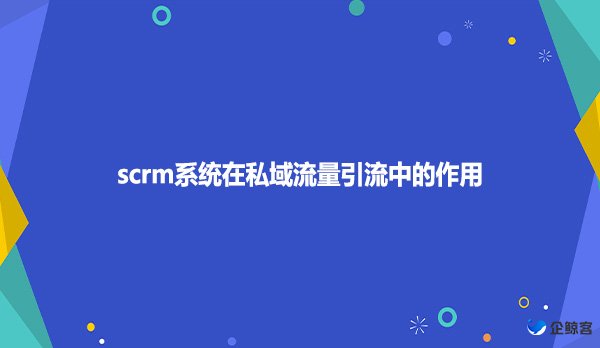 scrm系统在私域流量引流中的作用