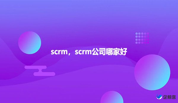 scrm，scrm公司哪家好