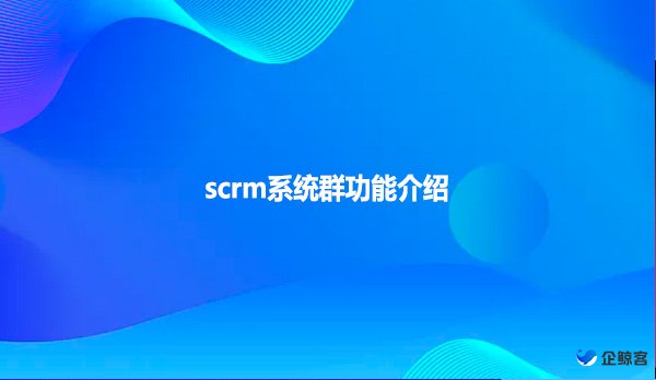 scrm系统群功能介绍