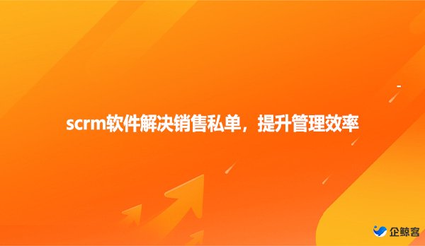 scrm软件解决销售私单，提升管理效率