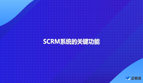 SCRM系统的关键功能