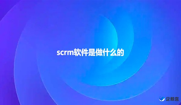 scrm软件是做什么的