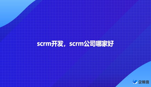 scrm开发，scrm公司哪家好