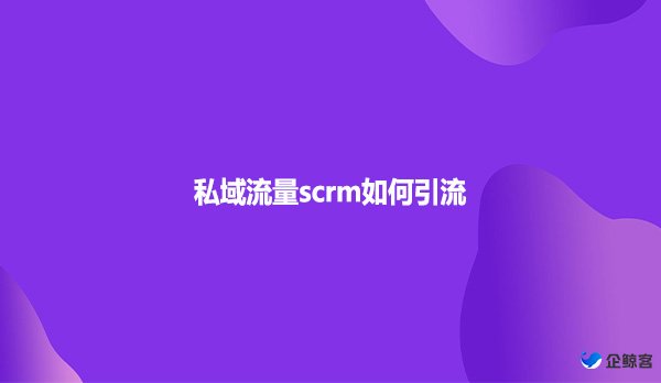 私域流量scrm如何引流