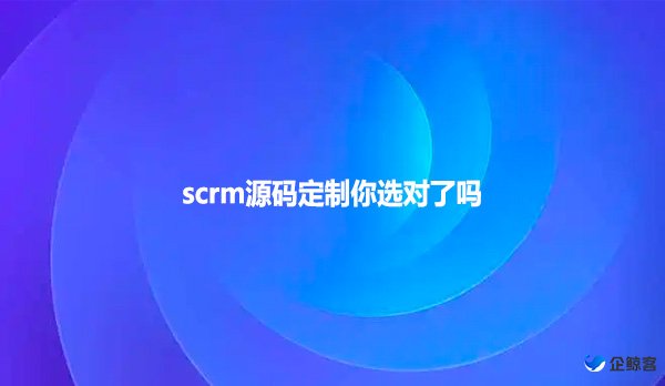 scrm源码定制你选对了吗