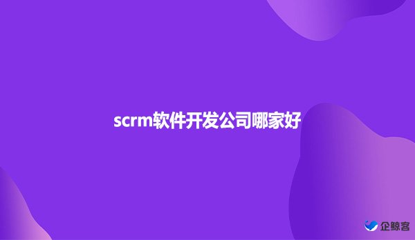 scrm软件开发公司哪家好