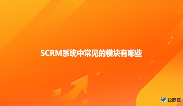 SCRM系统中常见的模块有哪些