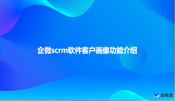 企微scrm软件客户画像功能介绍