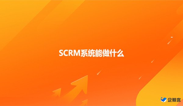 SCRM系统能做什么