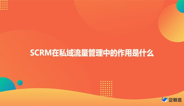 SCRM在私域流量管理中的作用是什么