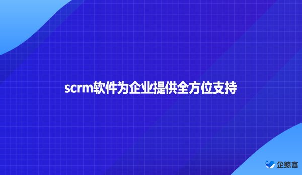 scrm软件为企业提供全方位支持