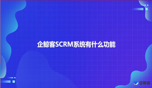 企鲸客SCRM系统有什么功能